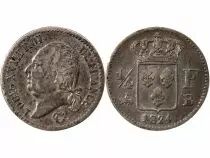 Pi&egrave;ce Francia 01-avr franc Plata Louis XVIII 1824 B Rouen