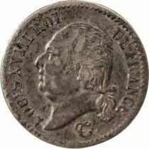 Pi&egrave;ce Francia 01-avr franc Plata Louis XVIII 1824 B Rouen