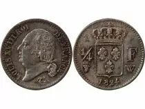 Pi&egrave;ce Francia 01-avr franc Plata Louis XVIII 1824 W Lille