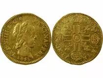 Pi&egrave;ce Francia 1/2 louis d\'or Oro Louis XIV 1652 A Paris