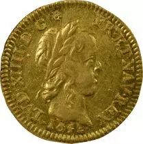 Pi&egrave;ce Francia 1/2 louis d\'or Oro Louis XIV 1652 A Paris