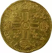 Pi&egrave;ce Francia 1/2 louis d\'or Oro Louis XIV 1652 A Paris