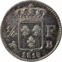 Pi&egrave;ce Francia 1/4 Franc Argento Louis XVIII 1818 B Rouen