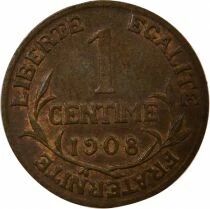 Pi&egrave;ce Francia 1 centime Bronce 1908 A Paris
