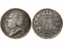 Pi&egrave;ce Francia 1 franc Argento Louis XVIII 1816 A Paris