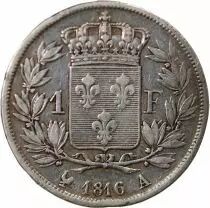 Pi&egrave;ce Francia 1 franc Argento Louis XVIII 1816 A Paris
