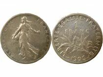 Pi&egrave;ce Francia 1 franc Plata   1906 A Paris