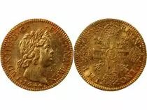 Pi&egrave;ce Francia 1 louis d\'or Oro Louis XIV 1644 A Paris