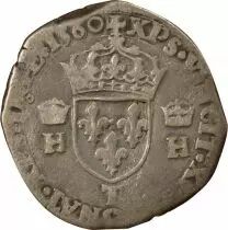 Pi&egrave;ce Francia 1 teston Argento Henri II 1560 T Nantes