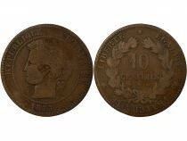 Pi&egrave;ce Francia 10 centimes Bronce 1875 A - Paris