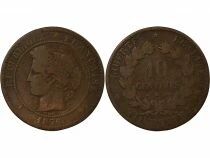 Pi&egrave;ce Francia 10 centimes Bronce 1876 K Bordeaux