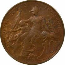 Pi&egrave;ce Francia 10 centimes Bronzo   1917 A Paris