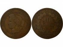 Pi&egrave;ce Francia 10 centimes Bronzo 1876 A - Paris