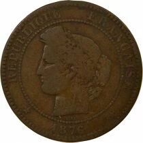 Pi&egrave;ce Francia 10 centimes Bronzo 1876 A - Paris