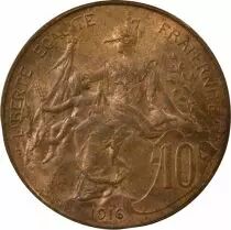 Pi&egrave;ce Francia 10 centimes Bronzo 1916 AI Madrid