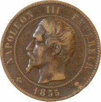 Pi&egrave;ce Francia 10 centimes Bronzo Napol&eacute;on III 1855 MA Marseille