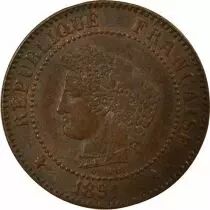 Pi&egrave;ce Francia 2 centimes Bronce 1891 A Paris