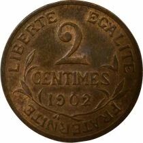 Pi&egrave;ce Francia 2 centimes Bronce 1902 A Paris