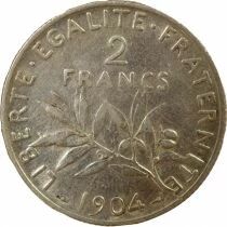 Pi&egrave;ce Francia 2 francs Plata   1904 A Paris