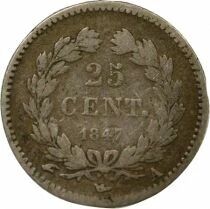 Pi&egrave;ce Francia 25 centimes Plata   Louis-Philippe Ier 1847 A - Paris