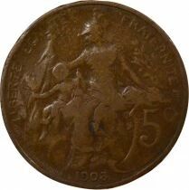 Pi&egrave;ce Francia 5 centimes Bronce 1903 A Paris