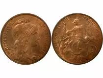 Pi&egrave;ce Francia 5 centimes Bronce 1915 A Paris