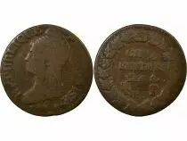 Pi&egrave;ce Francia 5 centimes Cobre L\'AN 8 BB Strasbourg