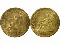 Pi&egrave;ce Francia 50 centimes Bronce-aluminio 1922