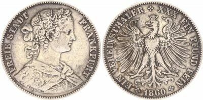 Pi�ce Frankfurt 1 thaler Silver 1860 Francfort (C)