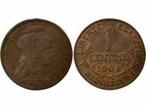 Pi&egrave;ce Frankreich 1 centime Bronze 1908 A Paris