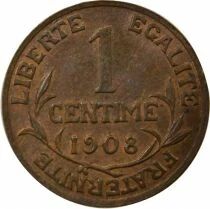 Pi&egrave;ce Frankreich 1 centime Bronze 1908 A Paris