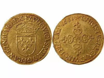 Pi�ce Frankreich 1 ecu d\'or Gold Louis XIII 1631 A Paris