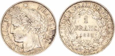 Pi�ce Frankreich 1 franc Silber C�res - Demeter 1895 A Paris