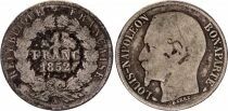 Pi&egrave;ce Frankreich 1 franc Silber Louis-Napol&eacute;on Bonaparte 1852 A Paris