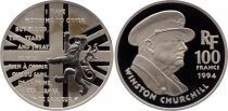Pi&egrave;ce Frankreich 100 francs Silber Winston Churchill, homme politique britannique 1994 A Paris