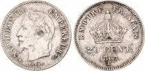 Pi&egrave;ce Frankreich 20 centimes Silber Napol&eacute;on III 1867 A Paris