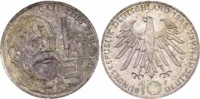 Pi�ce Germania (Repubblica Federale) 10 deutsche mark Argento 1988 F Stuttgart