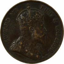 Pi&egrave;ce Hongkong 1 cent Bronze Edouard VII, Roi de Grande Bretagne, Empereur des Indes 1904 H Heaton