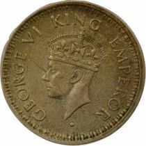 Pi&egrave;ce Indes Britanniques 1/4 roupie Argento   George VI, Roi d\'Angleterre, Empereur des Indes 1945 B Bombay