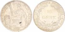 Pi&egrave;ce Indochina Francesa 10 cent Plata 1937 A Paris