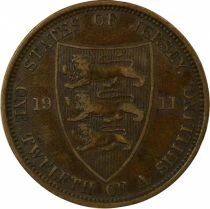 Pi&egrave;ce Jersey 1/12 shilling Bronze George V, Roi d\'Angleterre, Empereur des Indes 1911 Londres