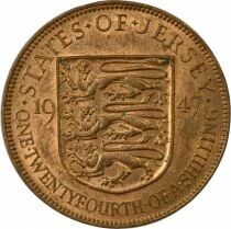 Pi&egrave;ce Jersey 1/24 shilling Bronce George VI, Roi d\'Angleterre, Empereur des Indes 1947 Londres