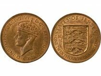 Pi&egrave;ce Jersey 1/24 shilling Bronze George VI, Roi d\'Angleterre, Empereur des Indes 1947 Londres