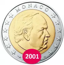 Pièce Monaco 2 euros Bi-metallic 2001