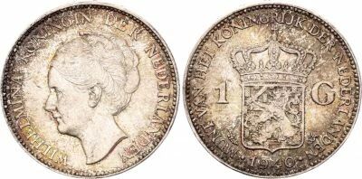 Pi�ce Netherlands 1 gulden Silver Wilhelmina I 1940 Utrecht