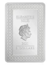 Pi&egrave;ce Niue 2 dollars Silber Elisabeth II, Reine d\'Angleterre et du Commonwealth 2021