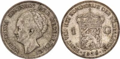 Pi�ce Paesi Bassi 1 gulden Argento Wilhelmina I 1930 Utrecht
