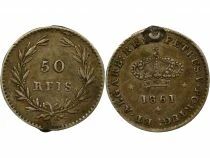 Pi&egrave;ce Portogallo 50 reis Argento   Pedro V de Portugal 1861 Lisbonne