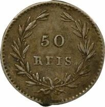 Pi&egrave;ce Portogallo 50 reis Argento   Pedro V de Portugal 1861 Lisbonne