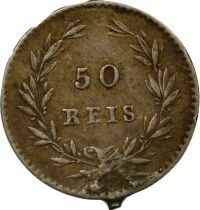 Pi&egrave;ce Portogallo 50 reis Argento   Pedro V de Portugal 1861 Lisbonne